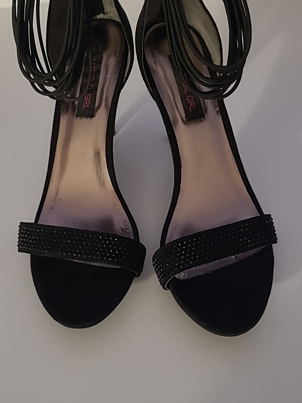 Material Girl Black Women's Ankle-Strap Evening Sandals